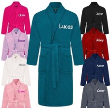  Personalised Embroidered Terry 100% Cotton Bathrobe, Dressing Gown, Perfect Gif