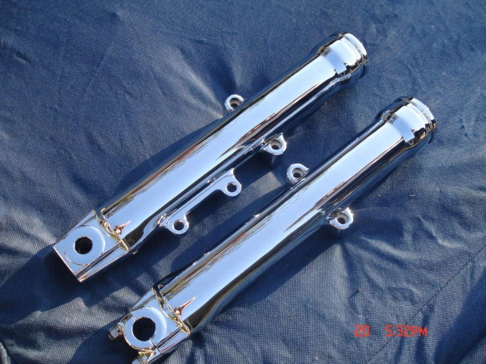 Harley Chrome Fork Sliders Legs FXST Night Train 00-06 Exchange Prog 46477-00 - Image 3 of 4