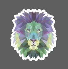 Lion Sticker Geometric Waterproof Animal Outdoor Wildlife Nature Gift NEW