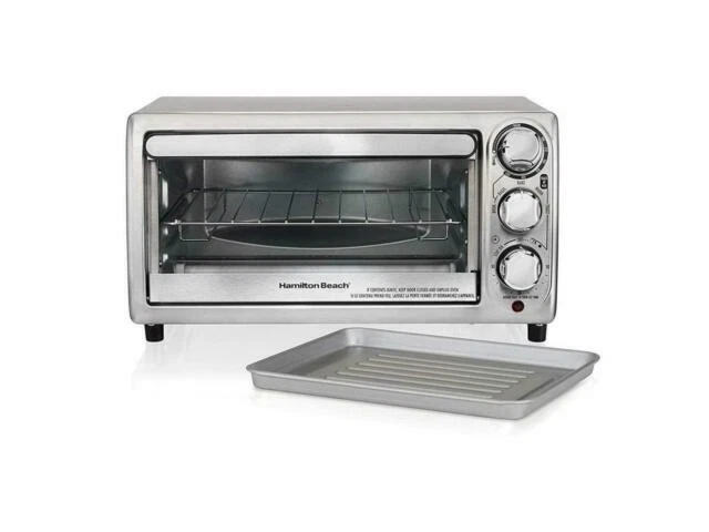 NEW Hamilton Beach 4 Slice Stainless Steel Toaster Oven
