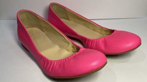 J. Crew Anya Pink Leather Ballet Flat shoes - 644… - image 1