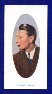 GEORGE BRENT 1936 GODFREY PHILLIPS EMBOSSED SCREEN STARS #38 NRMT SHARP CORNERS