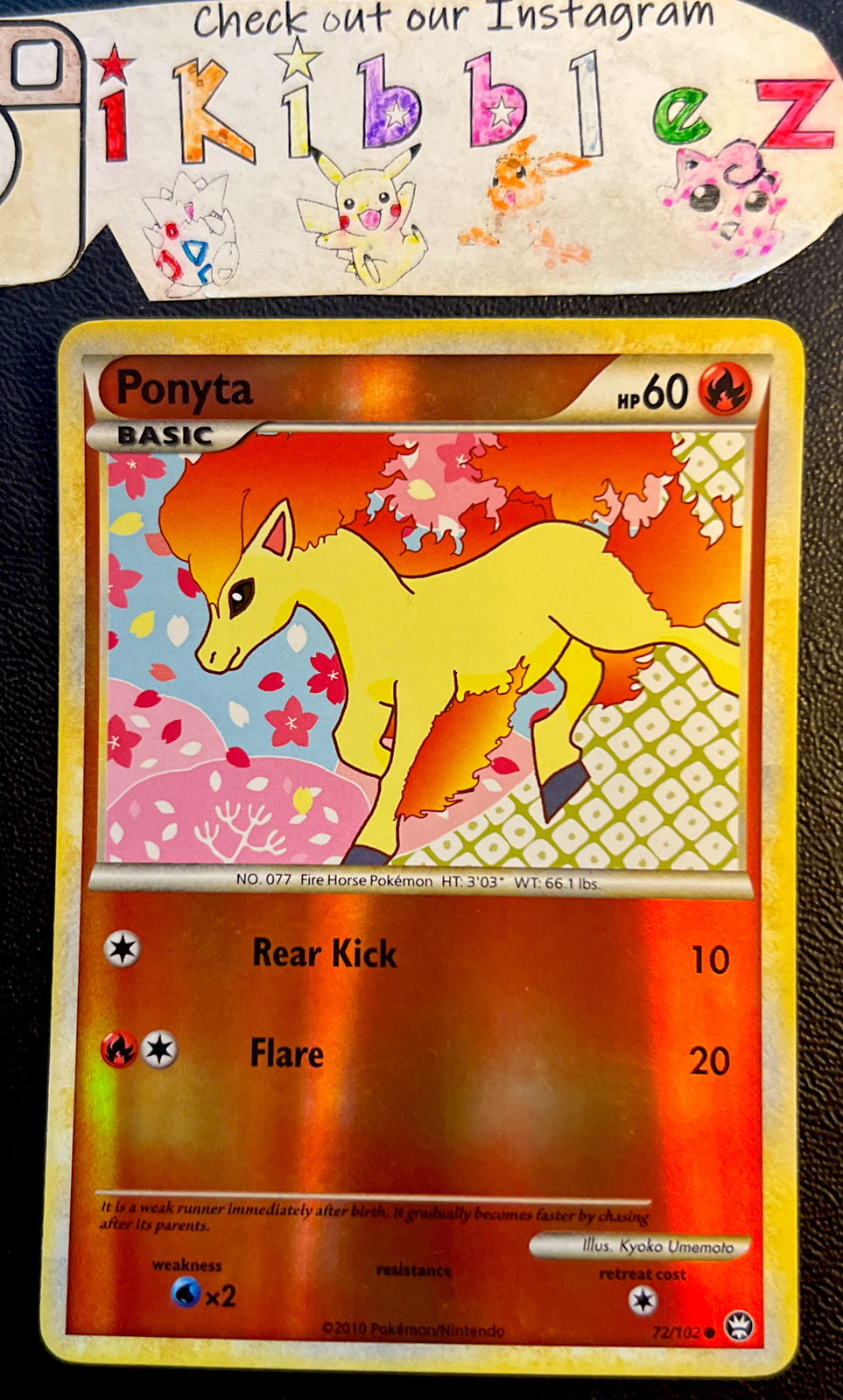 Ponyta 72/102 LP Reverse Holo Triumphant Card. Rare Pokémon in my shop!