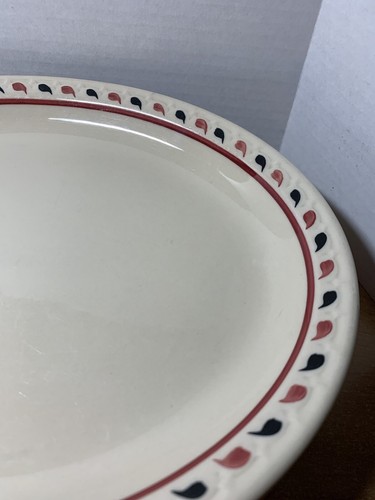 Vtg Syracuse China RESTAURANT Econo-Rim Beige Red Black Edge 11" Platter (4 Avb) - Picture 3 of 10
