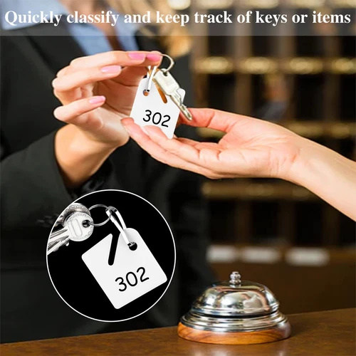 100 Pcs Key Tags White Plastic Hanging Tags with Metal Snap Hooks - Picture 4 of 5