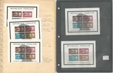 Togo Collection, #C41a-C41b Mint NH 5 Sheets, Imperf, Kennedy, Lincoln