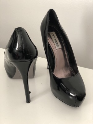 steve madden black leather pumps