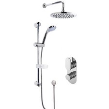 Nuie Binsey Twin Thermostatic Concealed Complete Mixer Shower Diverter Chrome