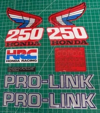 87' 1987 CR250R dirtbike 7pc Vintage graphics autocollants decals stickers HRC