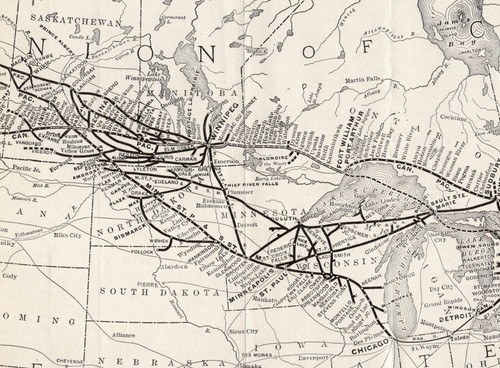 Mapa ferroviario antiguo del Pacífico canadiense 1913 mapa ferroviario de Canadá 2159 - Imagen 3 de 4