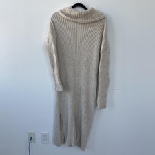 Beige Nasty Gal Cowl neck Sweater Dress
