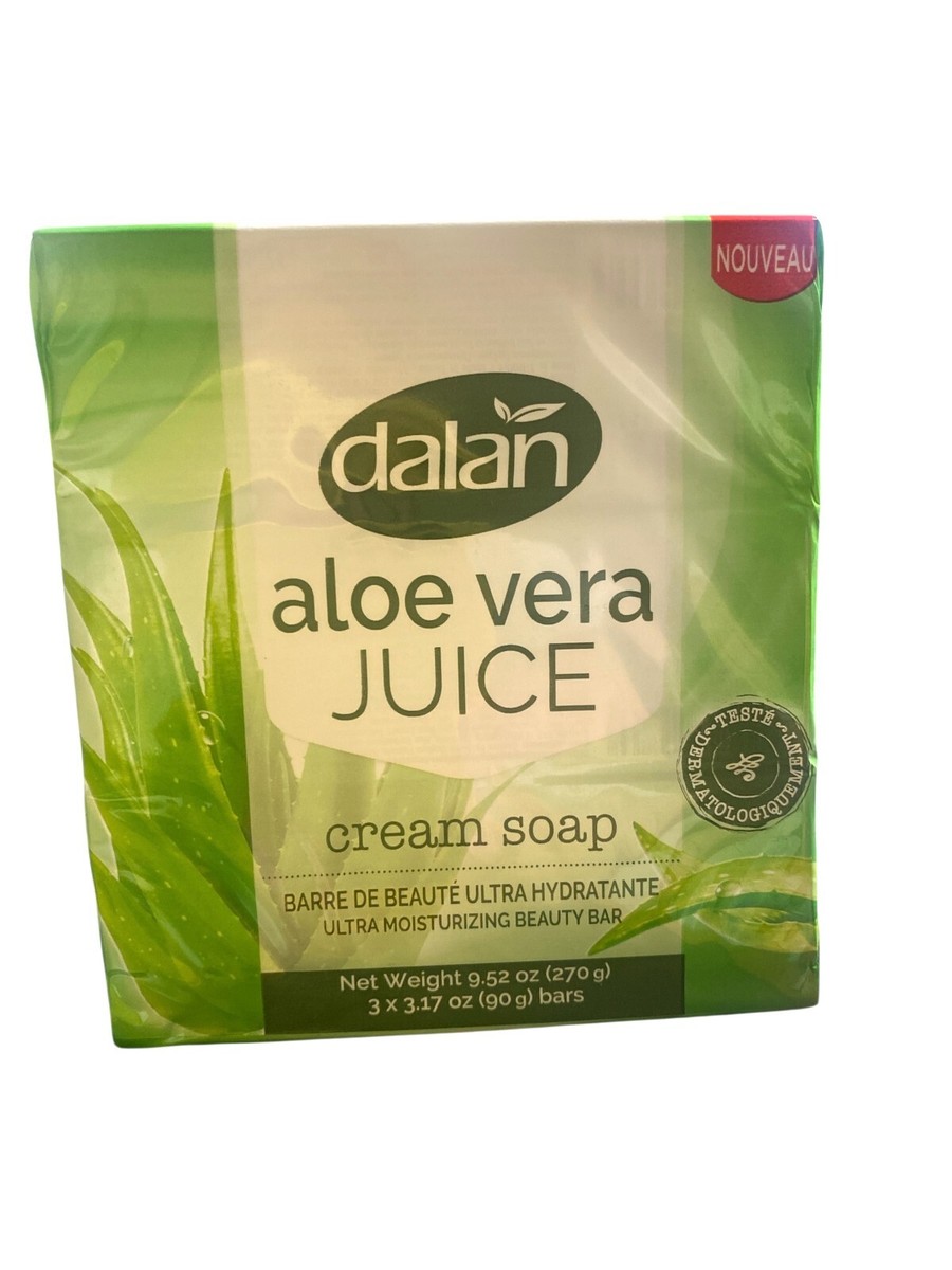 Dalan Aloe Vera Cream Soap 3.17 oz x6 Bars, Ultra Moisturizing, Beauty Bar  Pack
