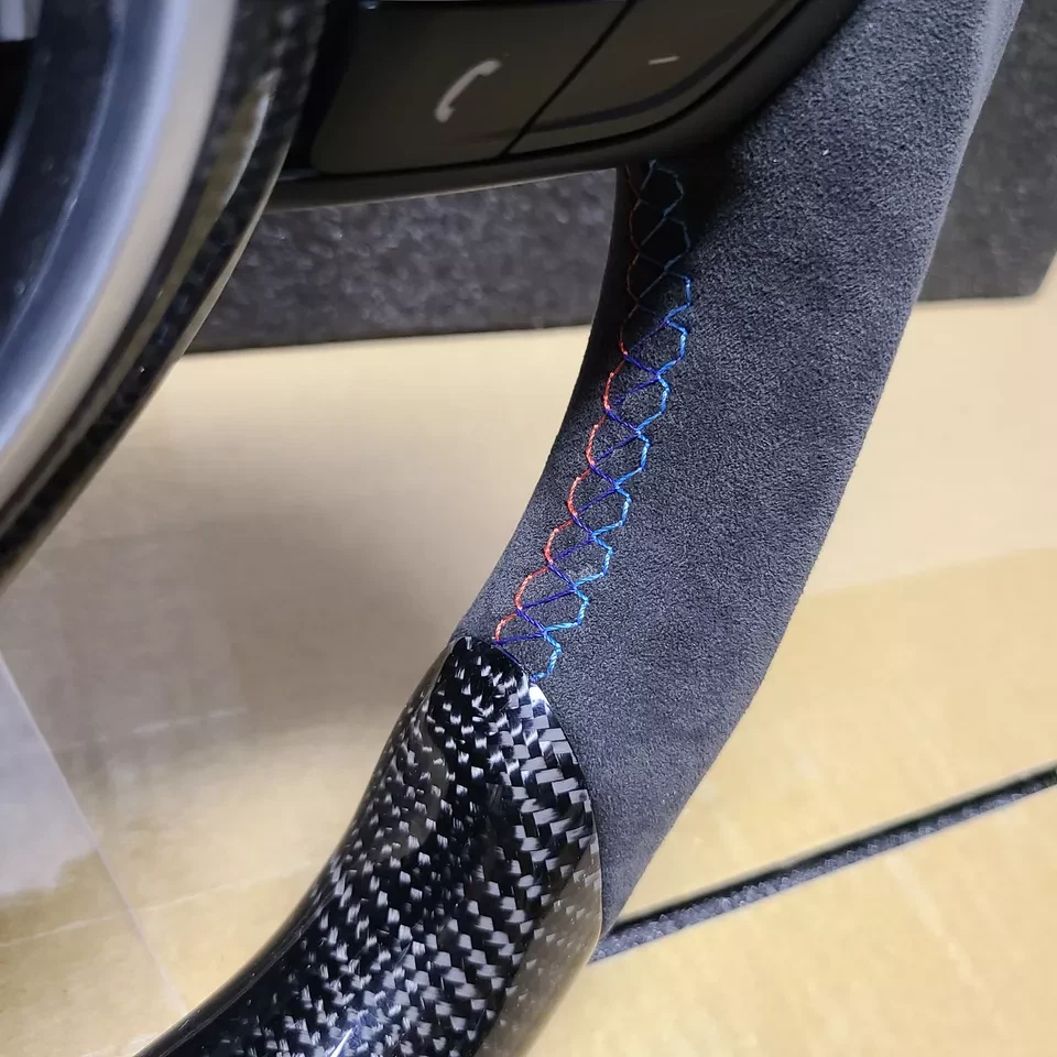 Alcantara fibra de carbono LED con volante térmico F10 528I 550i M5 serie 5 GT Foto 3 de 4