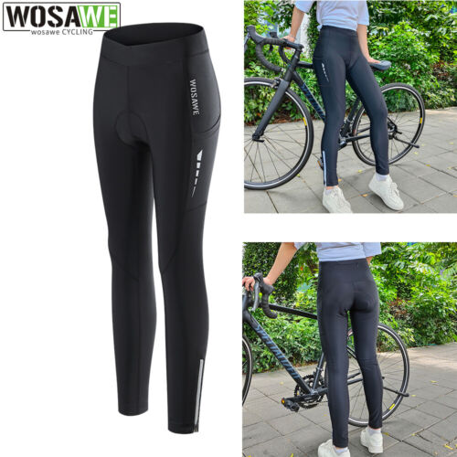 WOSAWE Women Cycling Breathable Trousers Road Bike 3D Padding Reflective Tights - Picture 1 of 13