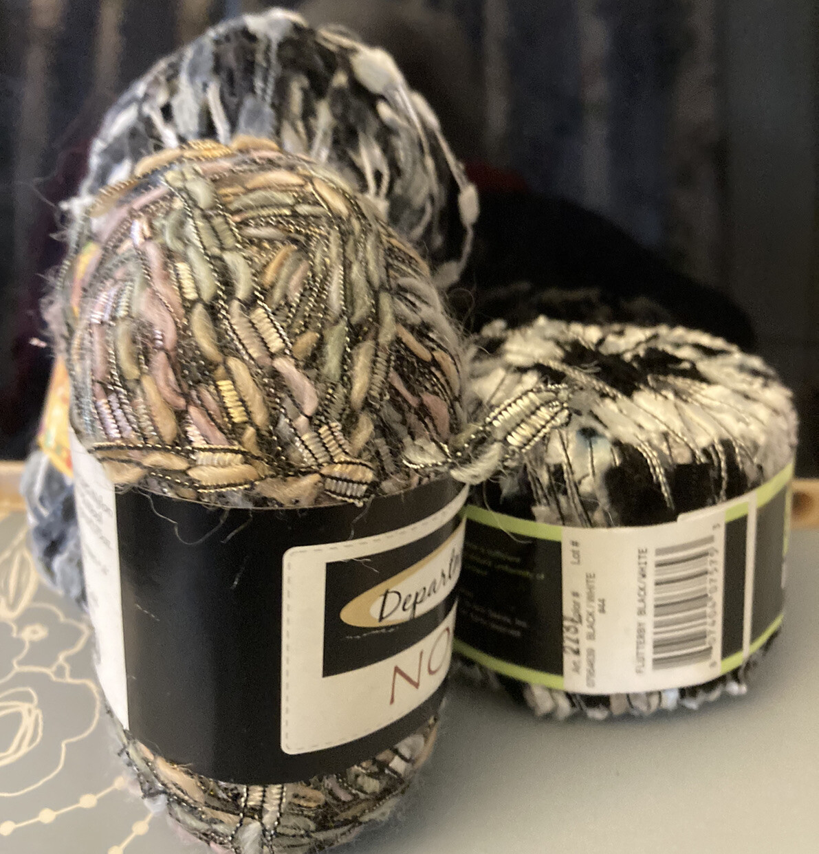 Mixed Lot of Novelty Yarn for Knit or Crochet 3 Skeins Patons Dept 71