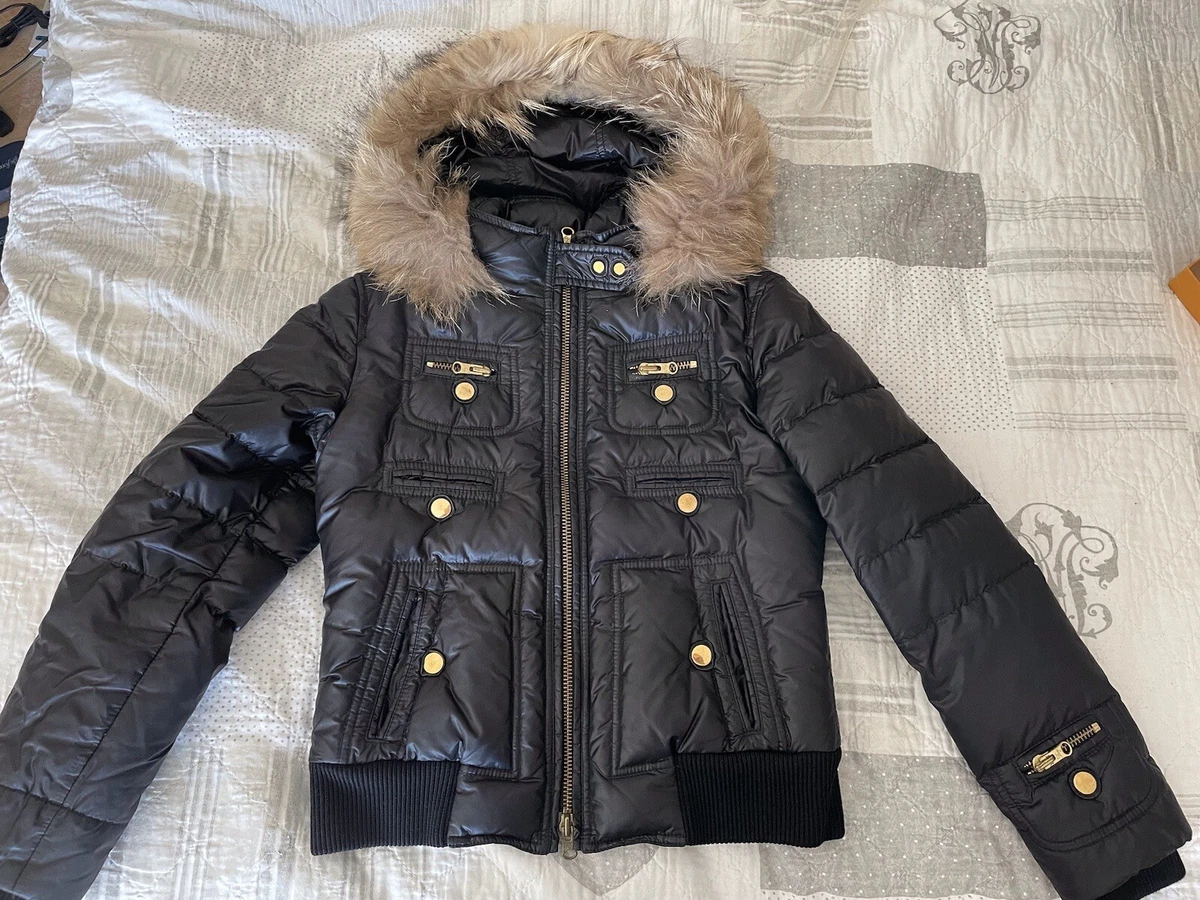 Giacca giubbotto piumino Fay donna tg 42 Nero con dettagli oro