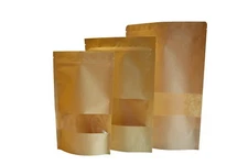 NEW 30-Pack Kraft Paper Bag with Transparent Window  Food-Grade Safe Storage Bag