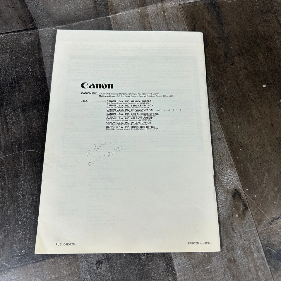 Grabadora de video casete Canon es-100 8 mm manual instrucciones de funcionamiento Foto 3 de 4