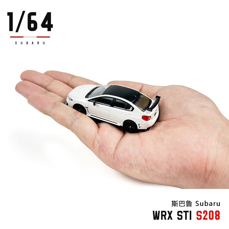 1:64 Scale Paudi Subaru WRX STI S208 White Diecast Model