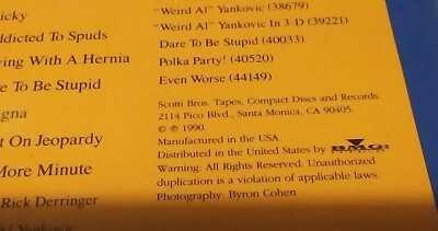 WEIRD AL YANKOVIC - 5 CD SET - UHF, THE FOOD ALBUM, EVEN WORSE