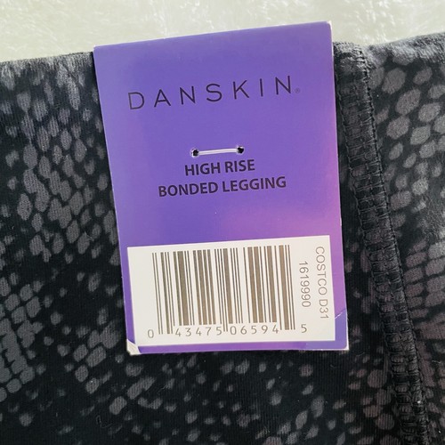 NWT Danskin High Rise Bonded Leggings Women's Size XS Black Snake Swirl - Picture 9 of 13