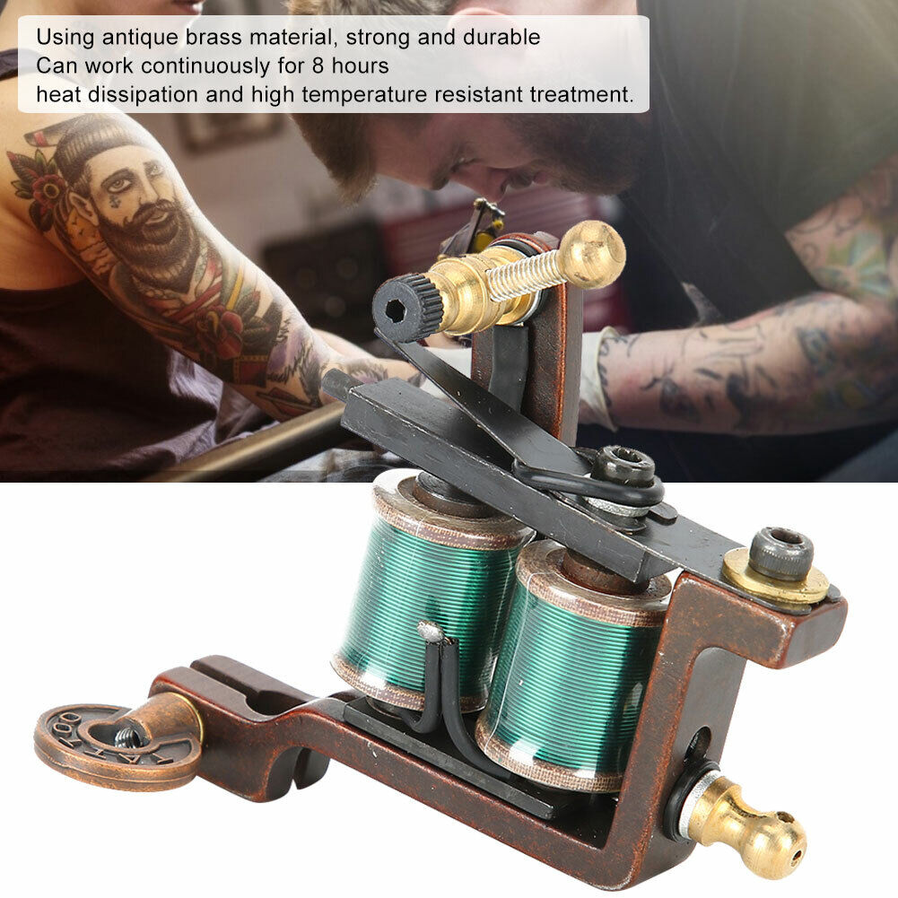 PRO Brass Coils Tattoo Machine CNC Carved Tattoo Coil Machine 10 Wrap For  Liner 8852087356103 | eBay