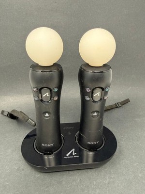 Sony PlayStation Move Motion Controllers PS3 & PS4 CECH-ZCM1U w/ Charger Base