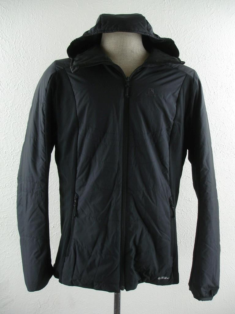 Giacca uomo XL Salomon Drifter Loft reversibile con cappuccio nera isolata Primaloft