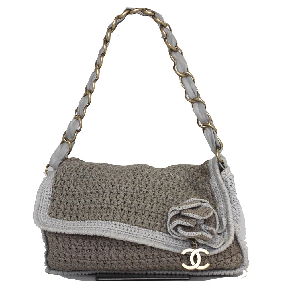 Chanel — Chanel Chain Bag Camellia Leather Beige Shoulder Bag Women's KNB222 #KNB222