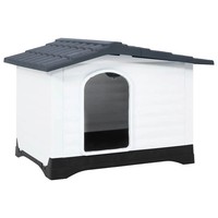 Vidaxl HundehüTte Grau 90,5 X 68 X 66 Cm Polypropylen Neu