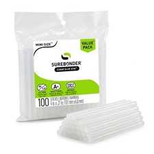 Surebonder DT-100 Mini Hot Glue Sticks 100 Pack Clear 0.10 per gallon