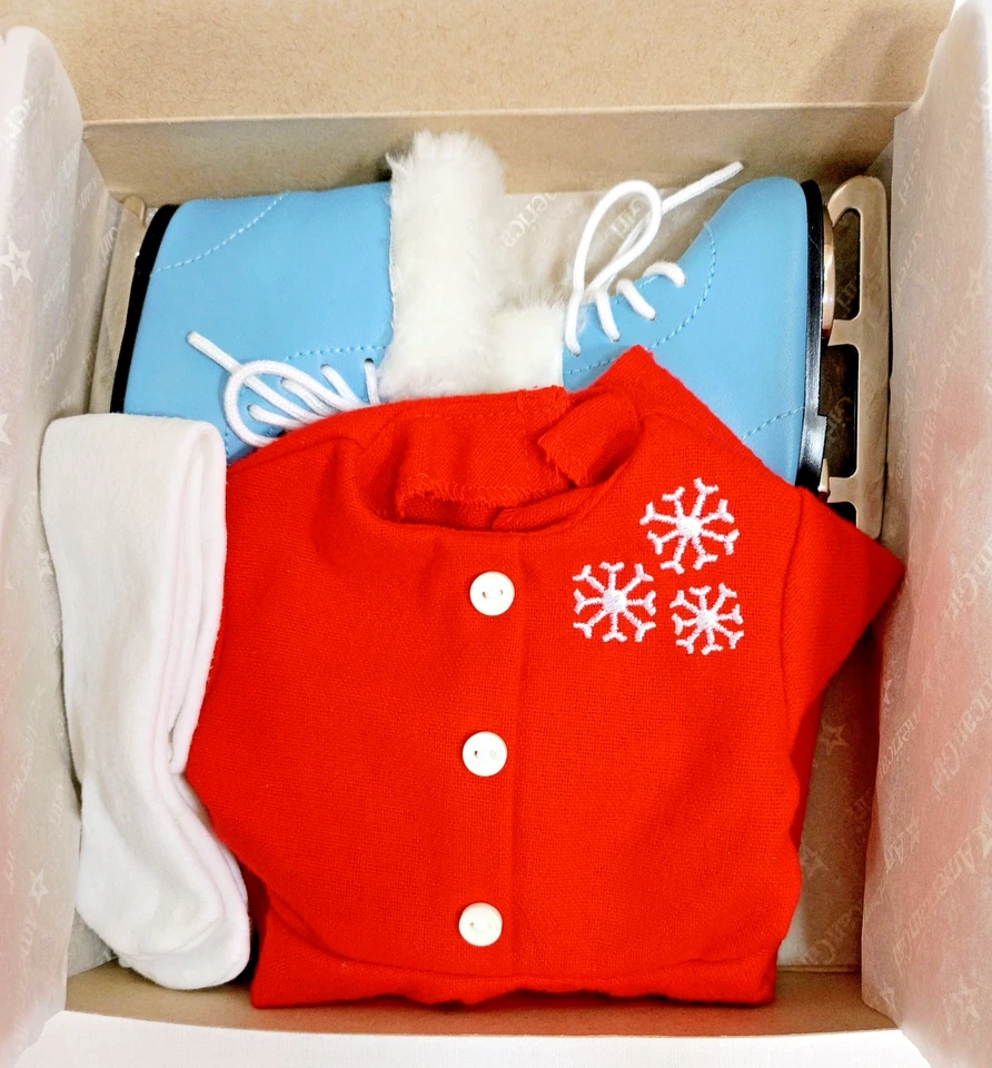 American Girl Beforever Maryellen’s Ice Skating Outfit Dress Tights Skates Comp. - Image 2 of 4