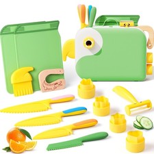 Montessori Kitchen Tools for Toddlers with Storage Box-Kids Cooking Set Real,...