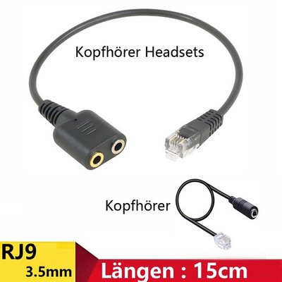 Langlebig Kopfhörerkonverter 3.5mm Headset Konverter Für PC-Telefon RJ9-Stecker