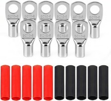 10PCS 8 AWG Gauge Wire Connectors Heat Shrink Tubing Battery Terminal Tinned