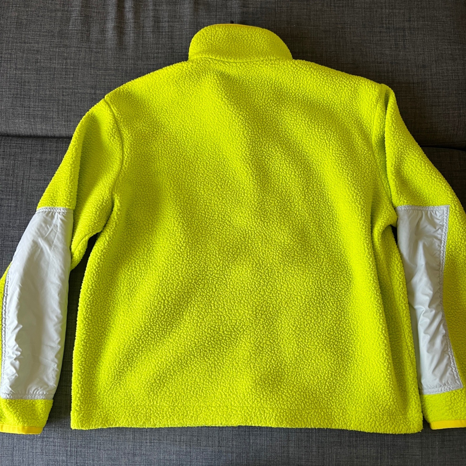 SACAI X NIKE Nike Sherpa Giacca Pile Full Zip Tasche Giallo Neon Bordo Argento Taglia Media