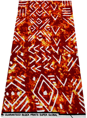 African  Ankara  Wax Print,100% Cotton, Sell by 6 Yards-Red Orange Yellow White