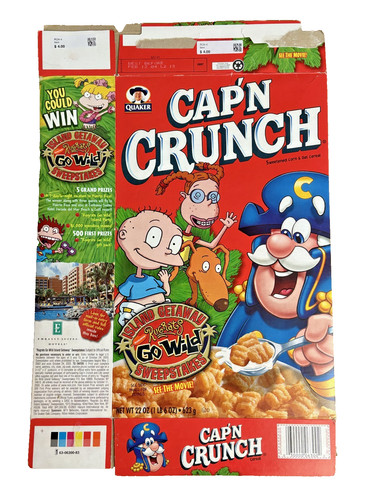 2004 Rugrats / Thornberrys Sweepstakes Quaker Cap'n Crunch Cereal Box