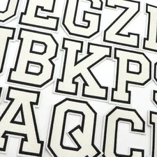 11.3cm White Black Embroidered Patch Letter Number Patches Iron on Sew on Retro