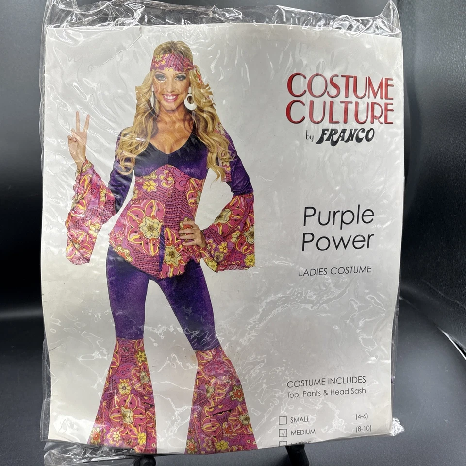 groovy niña vestido hippie niño disfraz halloween años 60 m 8-10 de franco Foto 2 de 4