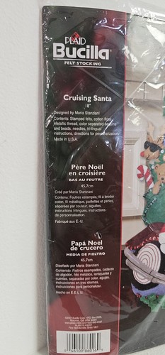 Bucilla MOTORRAD CRUISING SANTA Original Filz Weihnachtsstrumpf Set 2007 18" - Bild 2 von 6
