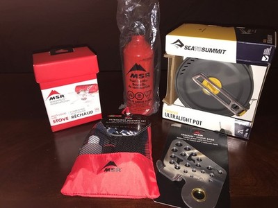NEW!! MSR WhisperLite International Stove w/ Sea to Summit Pot, Fuel Bottle, etc