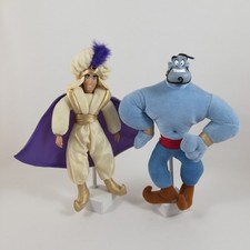 Vintage Disney Applause Aladdin Genie Plush Vinyl Dolls Figures Set 2 Pcs