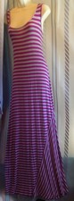 CALVIN KLEIN Maxi Summer Tank DRESS Vertical/Horizontal Stripes Woman L (12)