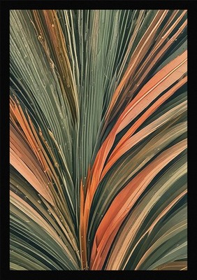 Lebendige Palmblätter gerahmtes Wandbild Poster Leinwanddruck Bild