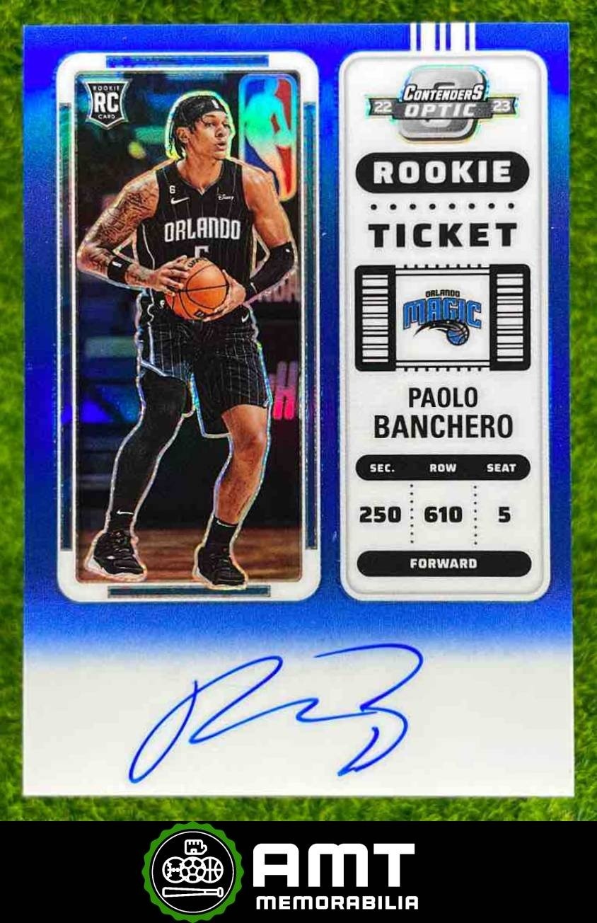 2022-23 Panini Contenders Optic #118 Paolo Banchero Blue 48/49 RC Ticket Auto
