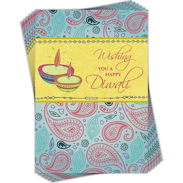 Wishing you a Happy Diwali Hindu Festive of Lights Eco-Friendly Pack of 6 Cards