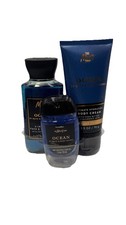 New BATH  BODY WORKS MEN'S TRAVEL GIFT SET BODY CREAM WASH SANITIZER OCEAN