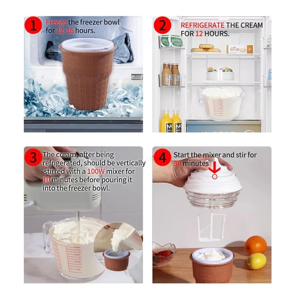 Electric Ice Cream Maker Machine, Multi-Purpose Soft Serve Ice Cream Machine ... - Image 4 of 4