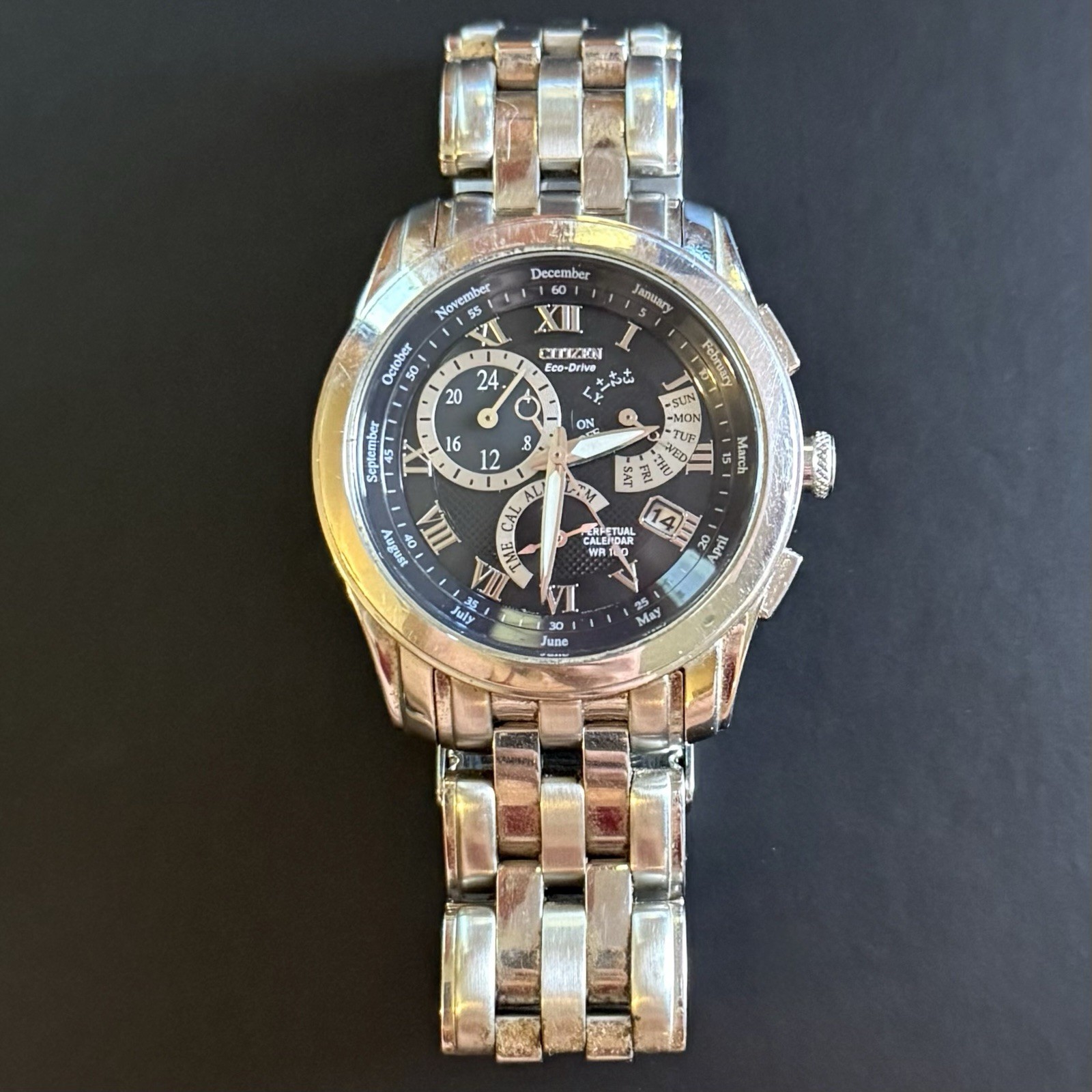 RUNNING! CALENDAR WATCH Solar-Powered VINTAGE Men’s Eco-Drive CITIZEN PERPETUAL - VintageWatches.PK RUNNING! CALENDAR WATCH Solar-Powered VINTAGE Men’s Eco-Drive CITIZEN PERPETUAL - vintagewatches.pk